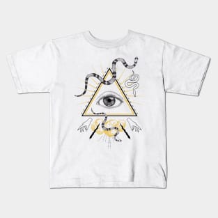 All seeing eye with snakes Kids T-Shirt